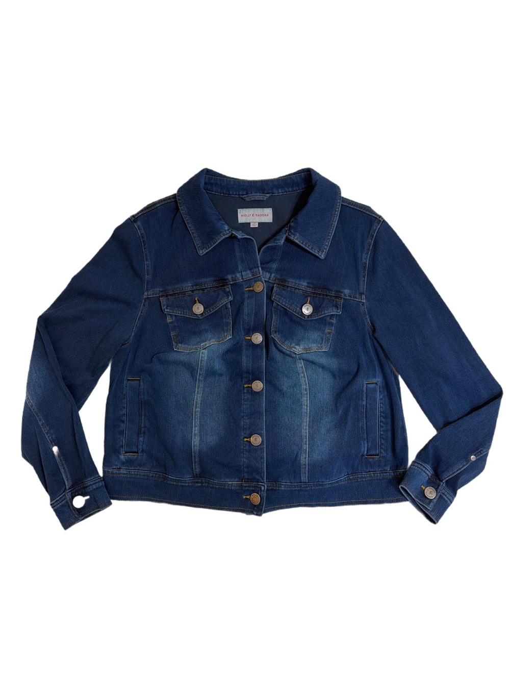 Molly & Isadora Navy Blue Denim Jacket with Button Front